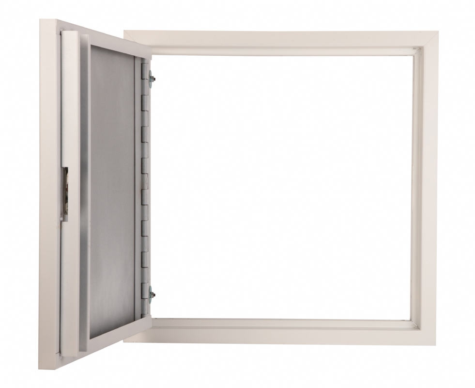 An Anti-Ligature Access Panel shown with its door open.