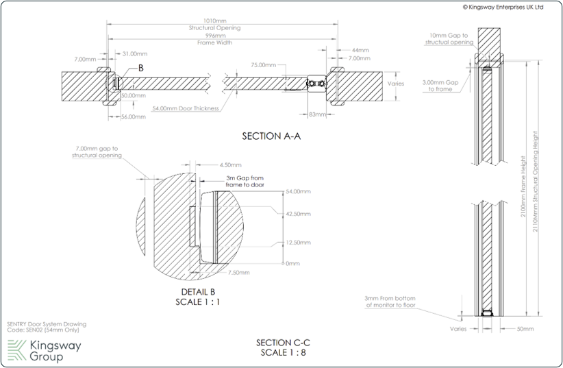 Technical Drawings for Kingsway Group Anti-Ligature products.