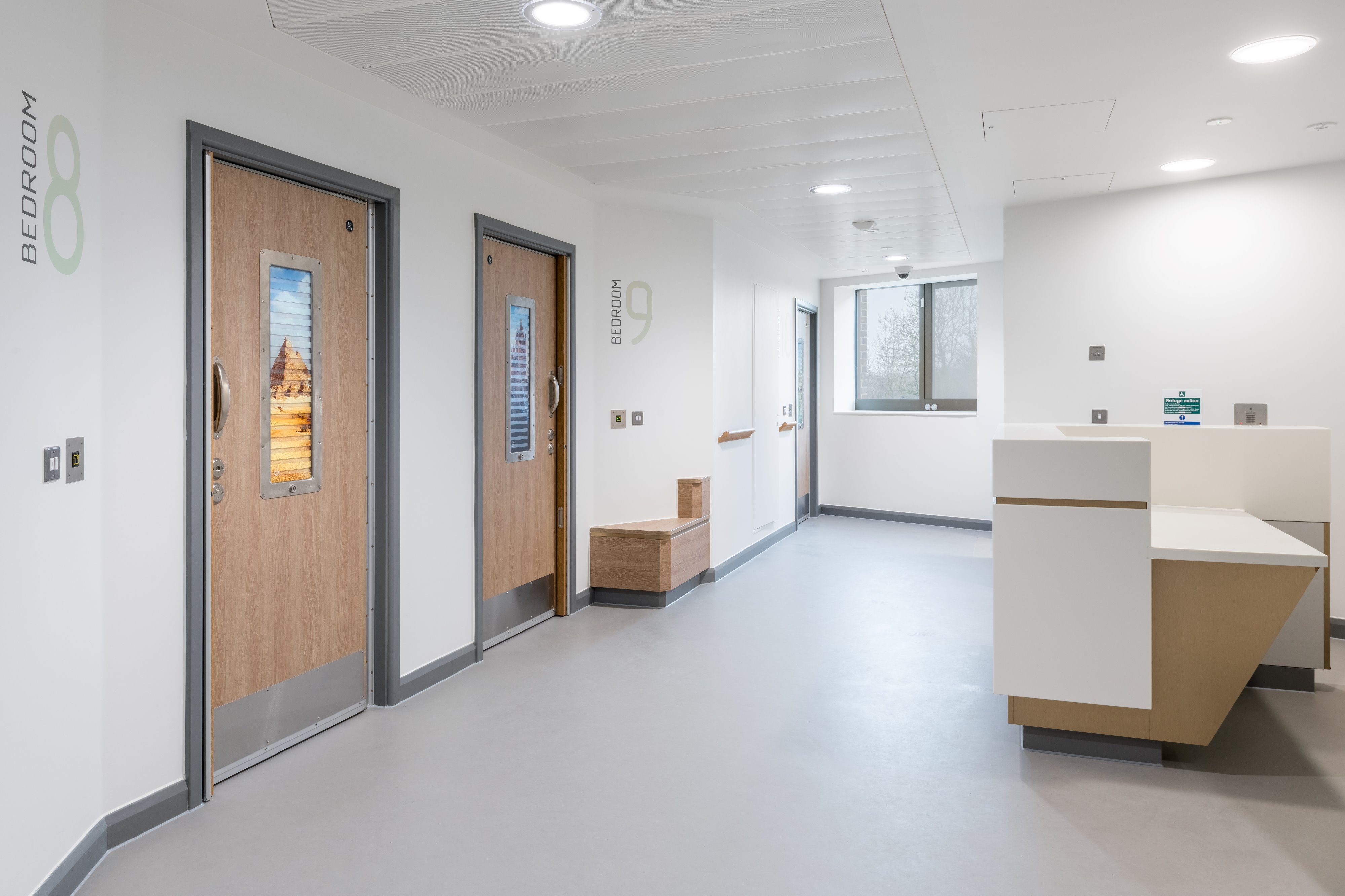 Anti Barricade Doorsets in an NHS Mental Health ward in London.