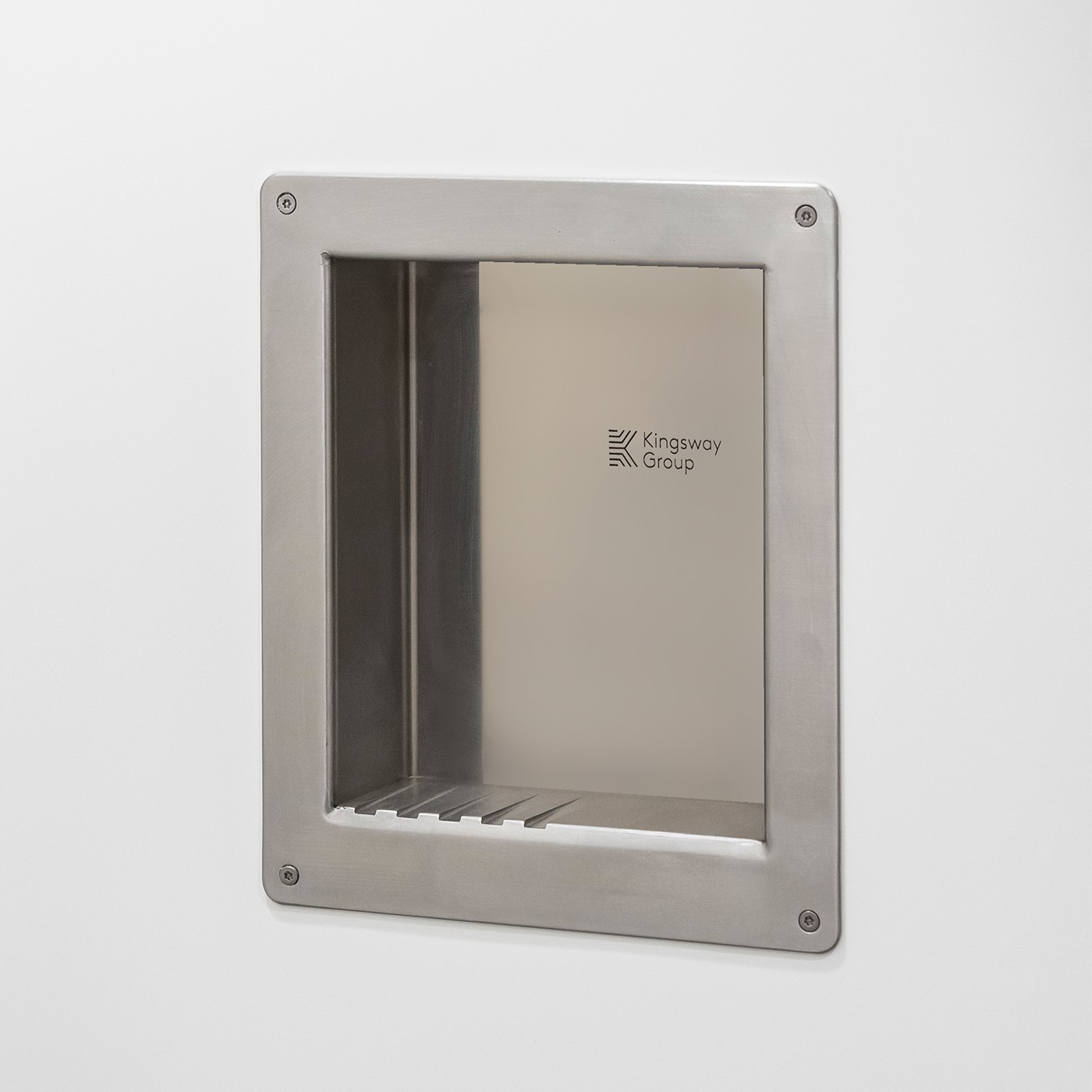 KG12 Anti-Ligature Recessed Shelf for mental health washrooms.