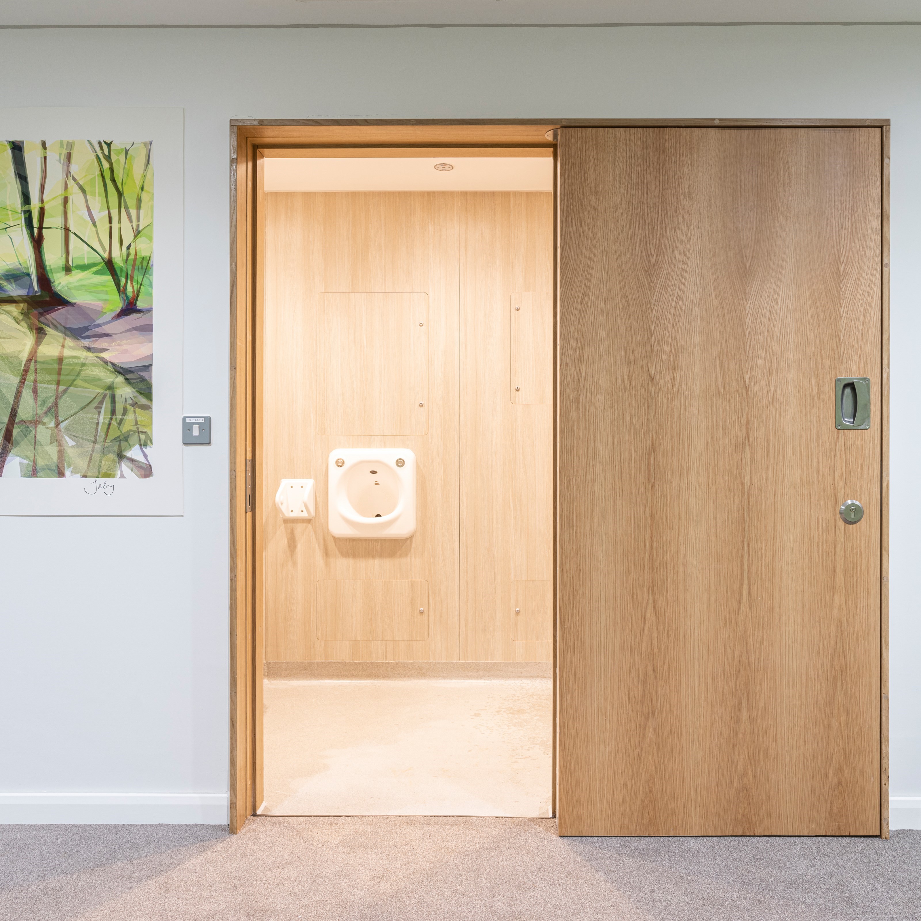 Anti Ligature Bathroom STOW Door in Mental Health ward.