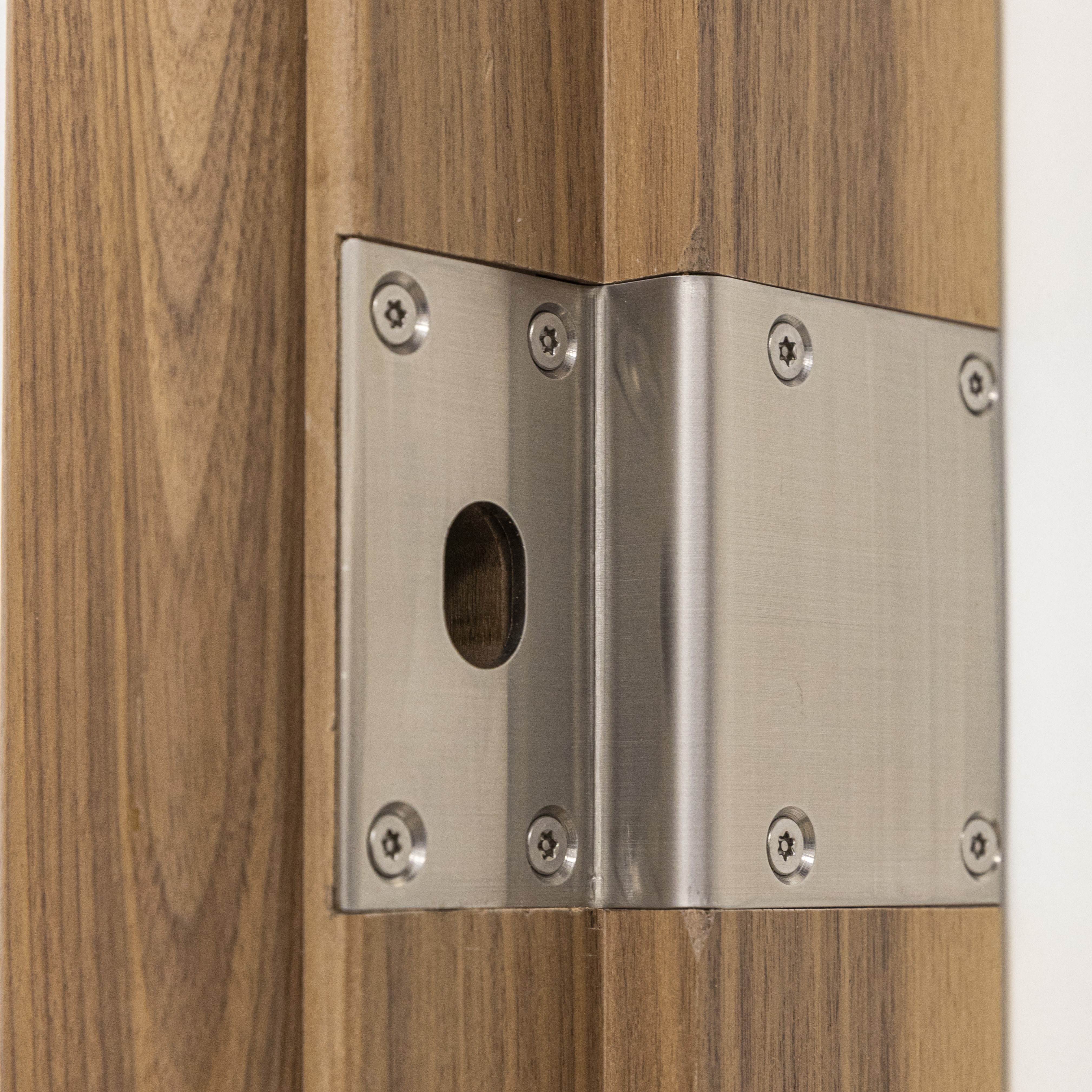 The Anti Ligature SECLUSION Doorset is sitted with full width strike plates.