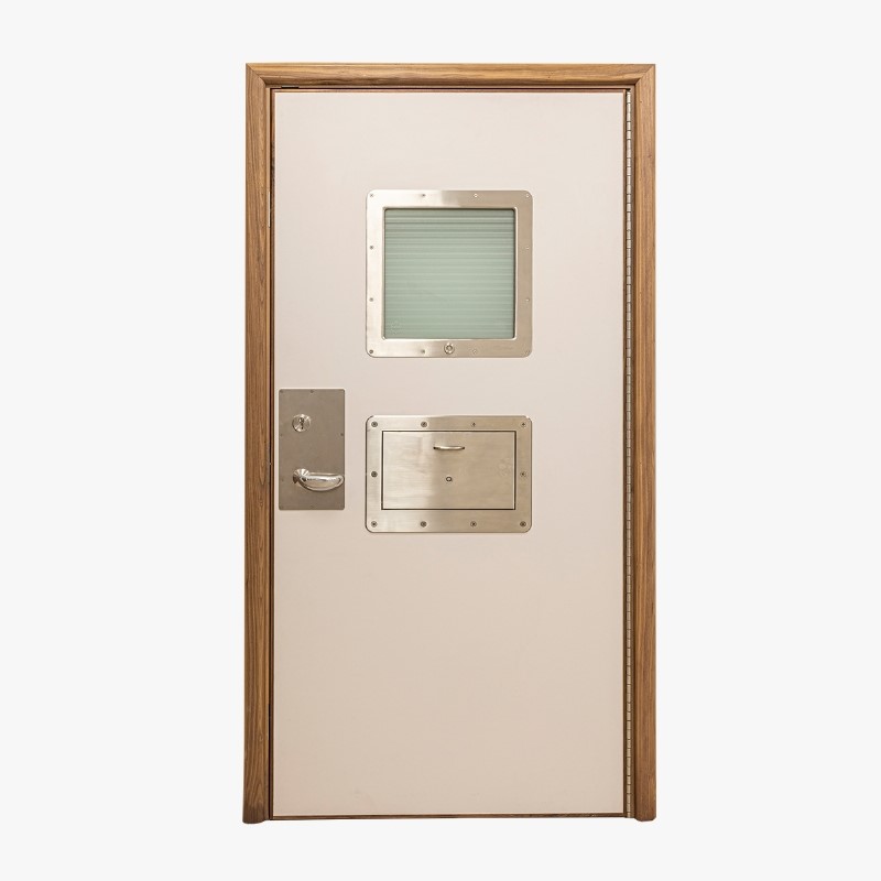 Anti-ligature SECLUSION door system for mental healthcare.