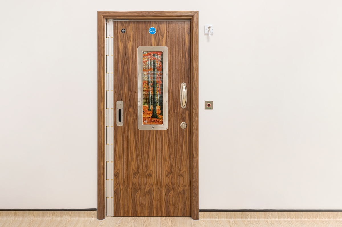 Kingsway Group SWITCH Anti-Barricade Door System with personalised Duralux Secure Vision Panel.