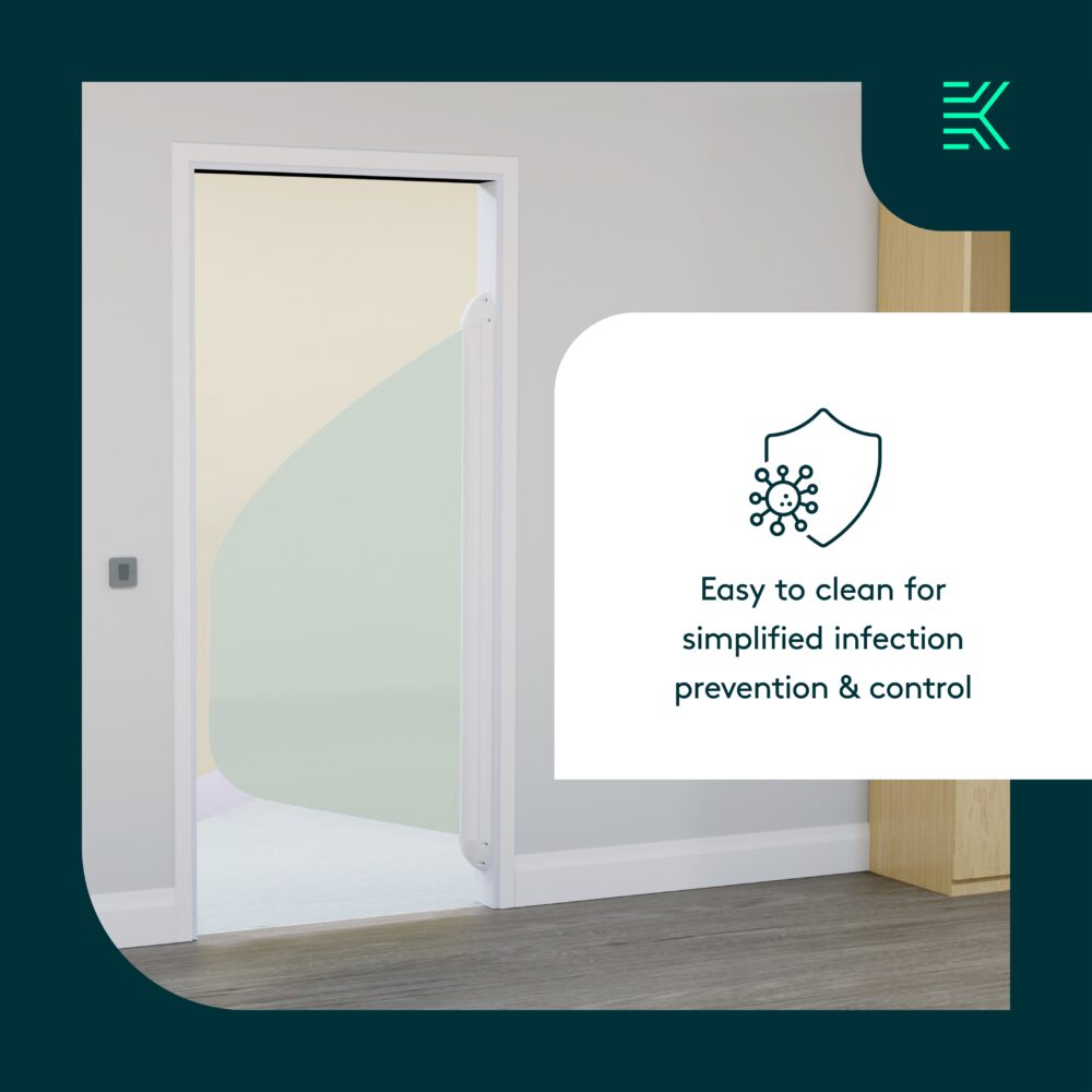 Ligature-resistant SHOWER Flex Door System.